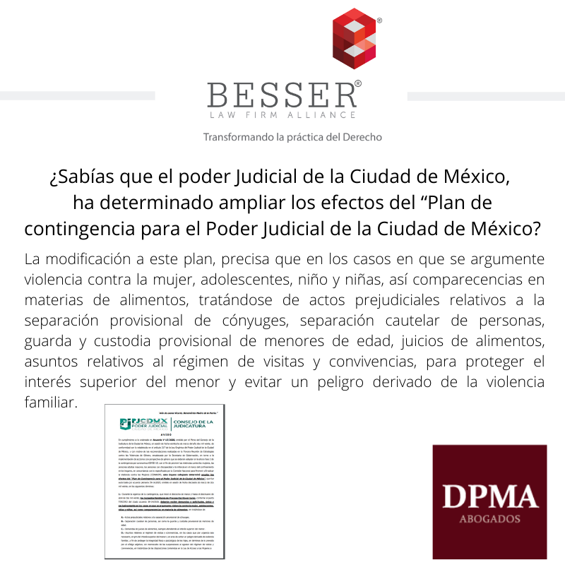 DPMA, informa en relación a las medidas que el TSJCdMX ha implementado en relación a juicios en materia familiar.